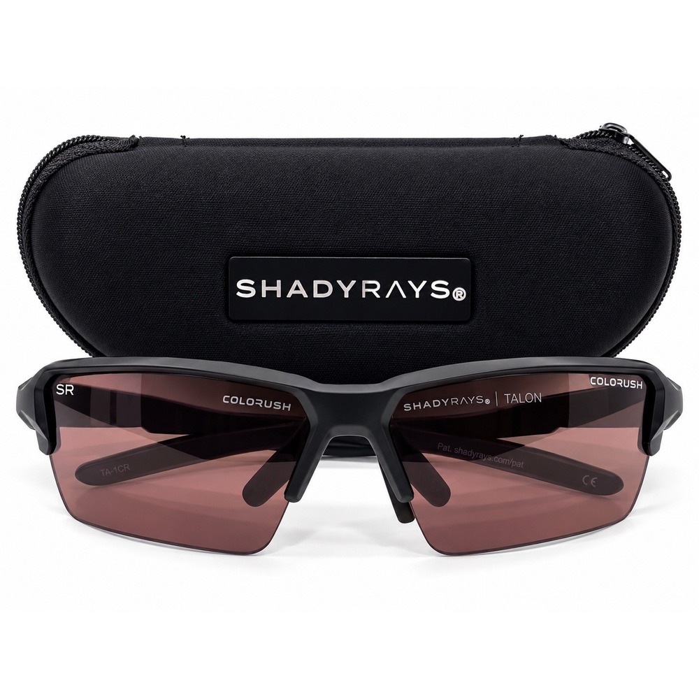 Shady Rays Talon Colorush Polarized Sport Sunglasses Black Frame w/ Case NWT